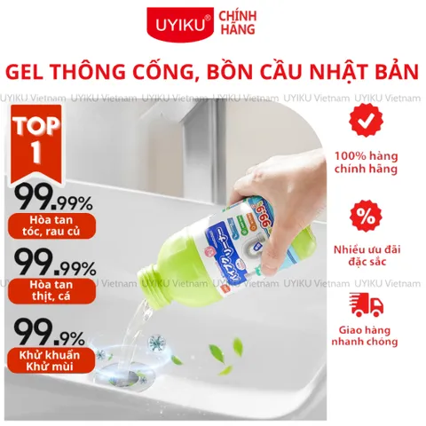 Gel thông cống siêu mạnh Uyiku Nhật Bản, thông tắc bồn cầu, khử mùi khử khuẩn chai 500ml