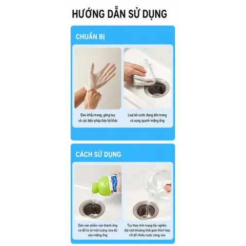 Gel thông cống siêu mạnh Uyiku Nhật Bản, thông tắc bồn cầu, khử mùi khử khuẩn chai 500ml