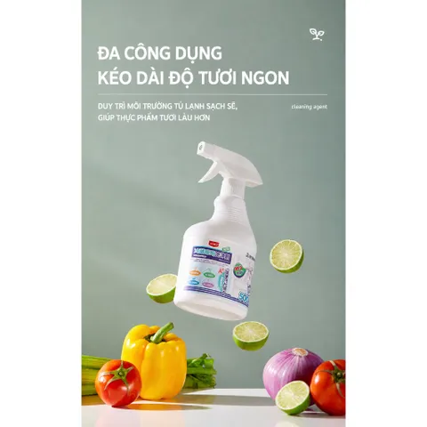 Chai xịt vệ sinh tủ lạnh UYIKU Nhật Bản hương chanh khử mùi hôi, khử khuẩn 500ML