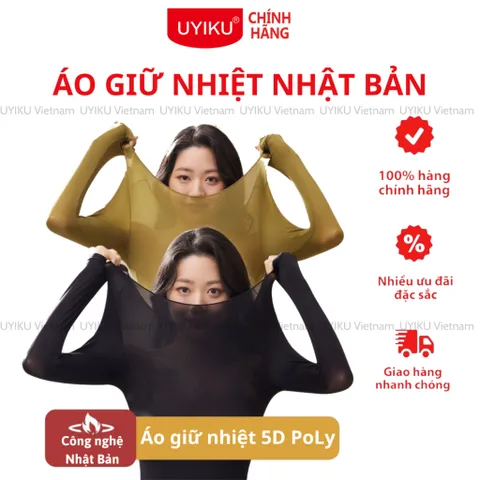 Áo giữ nhiệt 5D POLY công nghệ vải Nano Nhật Bản siêu nhẹ, siêu co giãn, giữ ẩm cho da