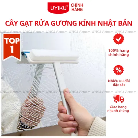 Cây gạt rửa gương kính cầm tay Uyiku Nhật Bản 2in1 cao cấp
