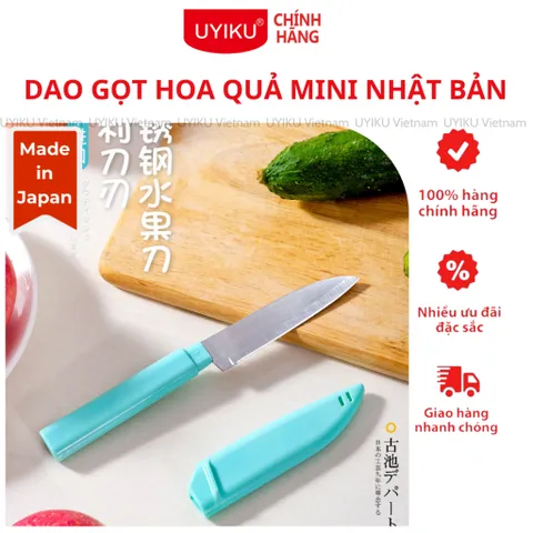 Dao gọt trái cây Nhật Bản bằng thép không gỉ cao cấp có nắp đậy mang đi du lịch tiện lợi