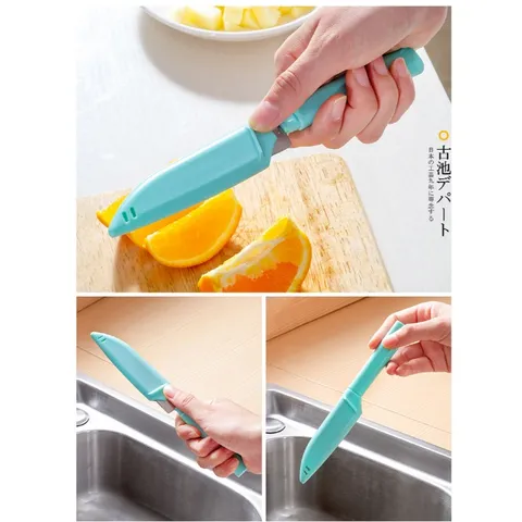 Dao gọt trái cây Nhật Bản bằng thép không gỉ cao cấp có nắp đậy mang đi du lịch tiện lợi