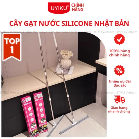 Cây gạt nước sàn nhà Nhật Bản lưỡi silicone 50cm đa năng tay cầm inox chắc chắn