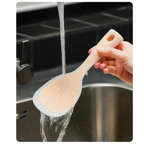 Muôi xới cơm Nhật Bản chống dính cao cấp bằng Silicon có cán dựng chống đổ