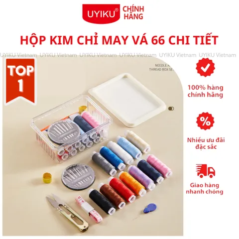 Hộp kim chỉ may vá UYIKU Nhật Bản 46 chi tiết đa năng tiện lợi