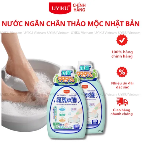 Nước ngân chân thảo mộc Uyiku Nhật Bản khử mùi, giảm mồ hôi chân chai 300ml