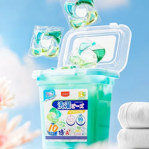 Viên giặt 5in1 Uyiku lưu hương 72 giờ, làm mềm, khử khuẩn, giữ màu hộp 18 viên