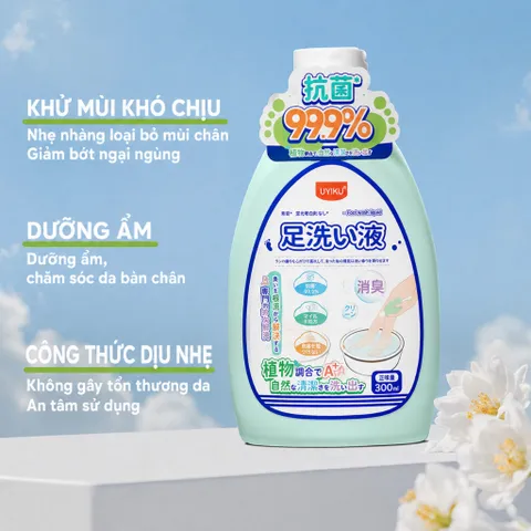 Nước ngân chân thảo mộc Uyiku Nhật Bản khử mùi, giảm mồ hôi chân chai 300ml