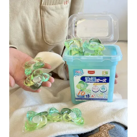 Viên giặt 5in1 Uyiku lưu hương 72 giờ, làm mềm, khử khuẩn, giữ màu hộp 18 viên