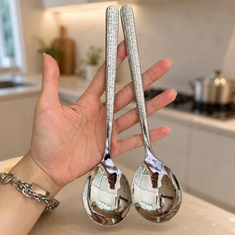Thìa inox 304 Uyiku cao cấp cán dài chống trơn sáng bóng thiết kế hiện đại