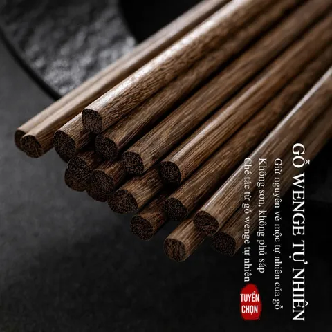 [10 ĐÔI] Đũa gỗ cánh gà UYIKU Nhật Bản không sơn, không sáp cao cấp