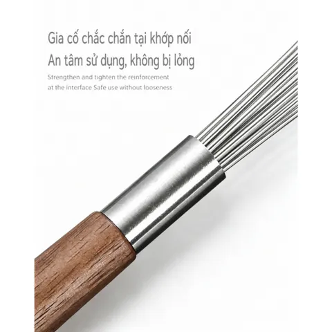 Phới đánh trứng inox 304 cao cấp nhập khẩu cán gỗ chắc chắn