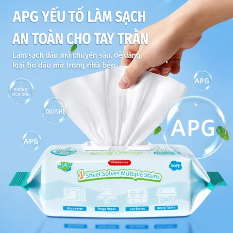 [GÓI 120 TỜ] Khăn lau dầu mỡ nhà bếp đa năng xuất Nhật dùng 1 lần cao cấp
