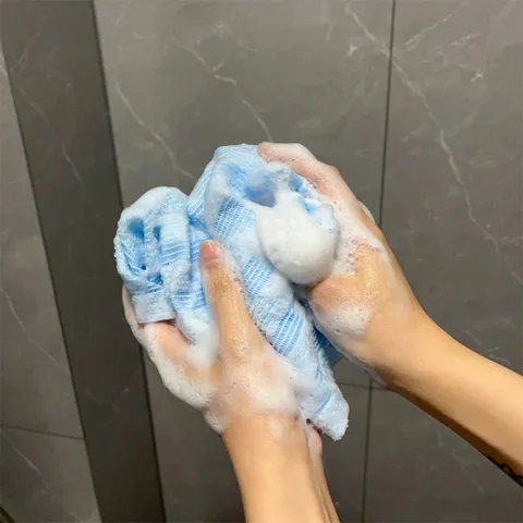 Khăn lưới tắm chà lưng UYIKU Nhật Bản, tạo bọt tẩy tế bào chết làm sạch lưng 100 x 24cm