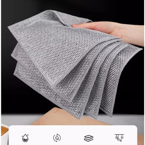 [COMBO] Khăn rửa bát hợp kim mạ nhôm UYIKU Nhật Bản 2 lớp đa năng tiện dụng