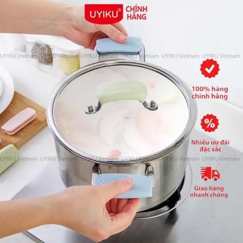 Miếng lót quai nồi silicon chống nóng UYIKU Nhật Bản có khóa chống trượt