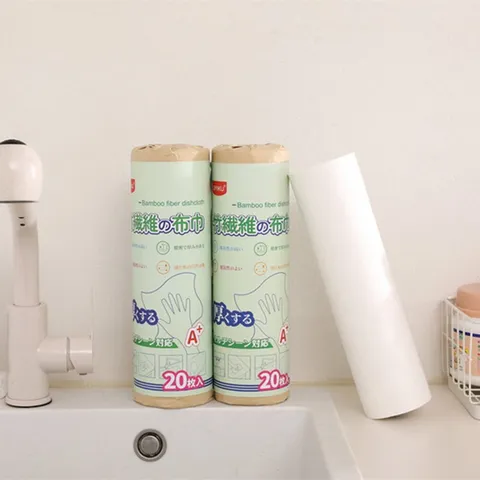 Khăn lau sợi tre thiên nhiên đa năng UYIKU Nhật Bản tái sử dụng 20 miếng/cuộn