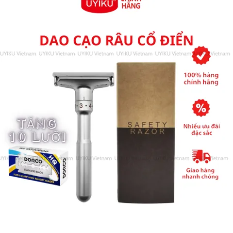 Dao cạo râu cổ điển Classic Nimukira bằng thép không gỉ nguyên khối sang trọng