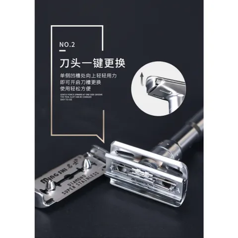 Dao cạo râu cổ điển Classic Nimukira bằng thép không gỉ nguyên khối sang trọng