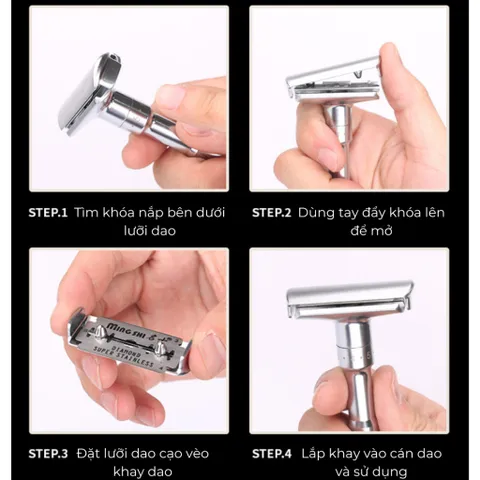 Dao cạo râu cổ điển Classic Nimukira bằng thép không gỉ nguyên khối sang trọng