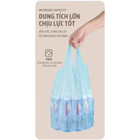 Túi rác có quai xách UYIKU Nhật Bản size 46x63cm cuộn 50 cái