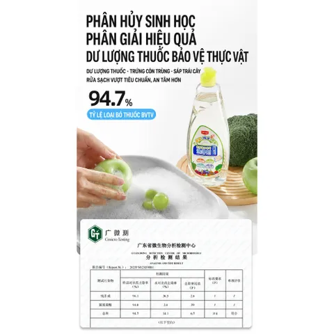 Nước rửa bát, ngâm rau củ quả hữu cơ Uyiku Nhật Bản, loại bỏ tồn dư hóa chất trên thực phẩm
