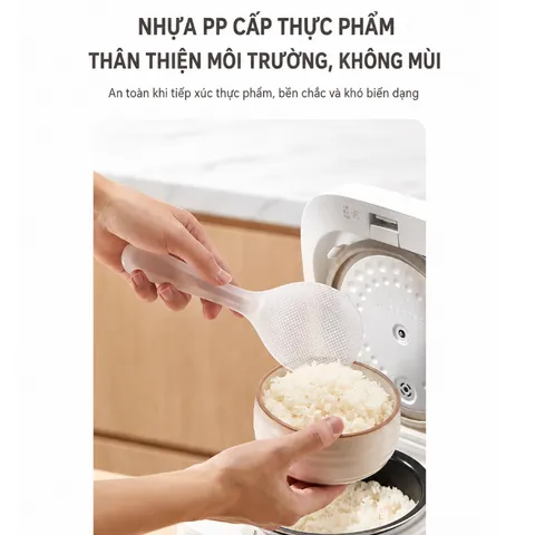 Muôi xới cơm chống dính Uyiku Nhật Bản phủ Nano Bạc kháng khuẩn cao cấp