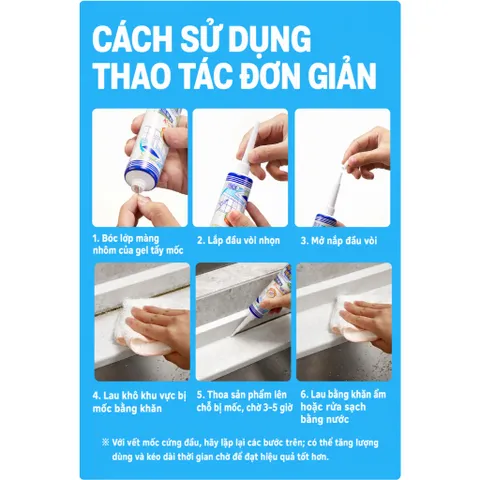Gel tẩy mốc giăng cao su đa năng Uyiku Nhật Bản, tẩy mốc máy giặt, tủ lạnh, nhà tắm