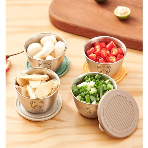 Hũ đựng nước chấm inox UYIKU Nhật Bản có nắp silicon 50ml - Đựng nước sốt, thực phẩm cấp đông cho bé