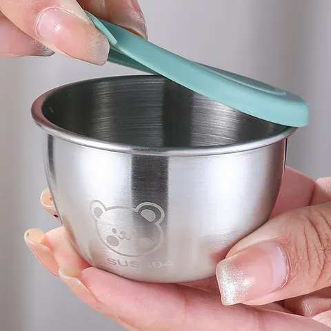 Hũ đựng nước chấm inox UYIKU Nhật Bản có nắp silicon 50ml - Đựng nước sốt, thực phẩm cấp đông cho bé