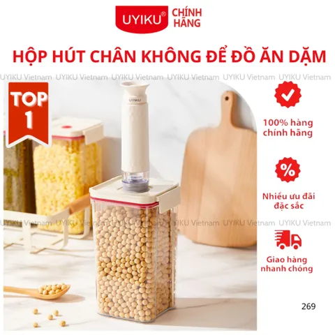 Hộp đựng đồ khô ăn dặm cho bé hút chân không Uyiku chống ẩm cao cấp