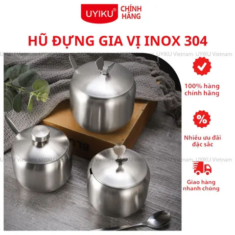 Hũ đựng gia vị inox 304 cao cấp cho nhà bếp tiện lợi, sang trọng
