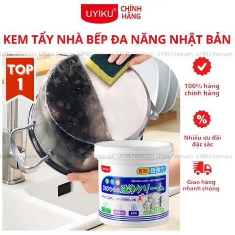 Kem tẩy xoong nồi chảo đa năng UYIKU Nhật Bản đánh bay cặn bẩn hộp 500g
