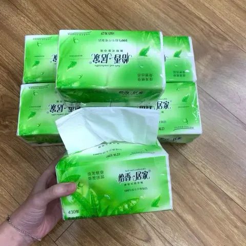 Khăn giấy rút để bàn lá xanh 430 tờ 5 lớp hãng YIXIANG JUJIA [CHUẨN NỘI ĐỊA TRUNG]