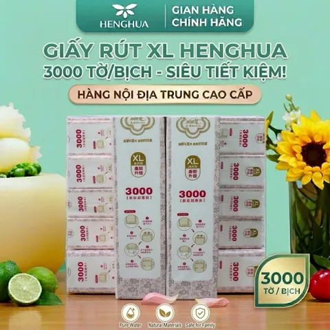 [ COMBO 5 BỊCH] Giấy rút treo tường 3000 tờ dòng hoàng tộc hãng HENGHUA siêu chắc chắn và mềm mịn [CHUẨN NỘI ĐỊA TRUNG]