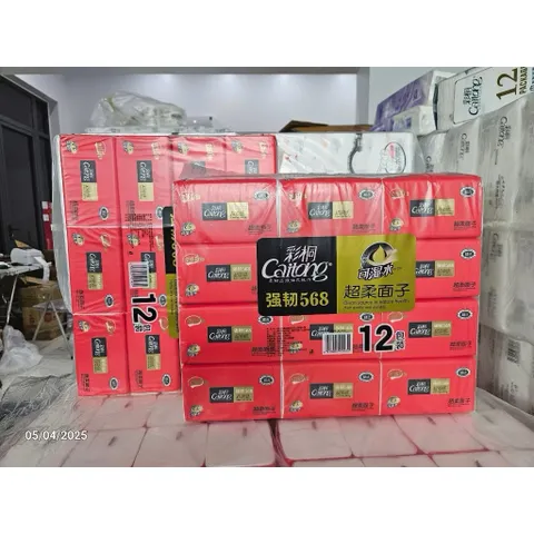Giấy Rút Caitong chính hãng Đỏ 5 lớp cao cấp từ bột gỗ tự nhiên, túi 12 gói [CHUẨN NỘI ĐỊA TRUNG]
