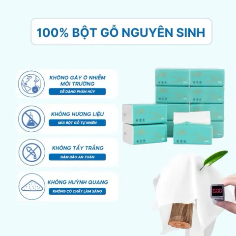 Giấy rút cao cấp chính hãng Caitong 5 lớp 520 tờ xanh nhạt siêu dai, mềm mịn [CHUẨN NỘI ĐỊA TRUNG]
