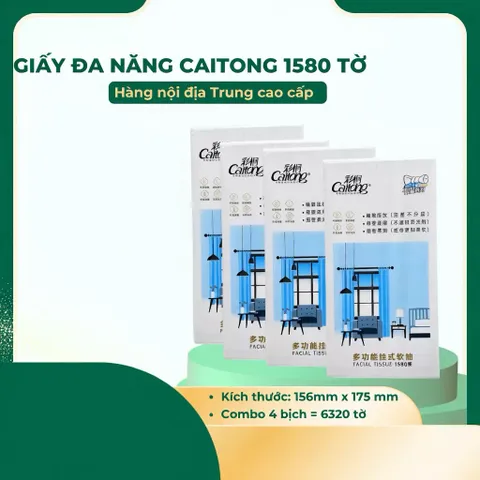 Giấy rút cao cấp 5 lớp hãng CAITONG 1580 tờ siêu dai, mịn màng [CHUẨN NỘI ĐỊA TRUNG]