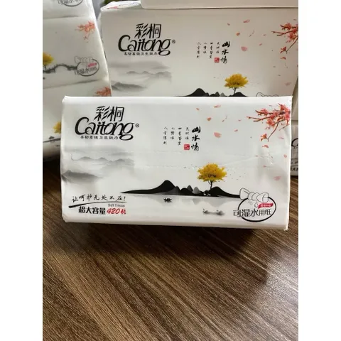 Giấy rút chính hãng CAITONG trắng 5 lớp để bàn siêu dai, mềm mịn [CHUẨN NỘI ĐỊA TRUNG]