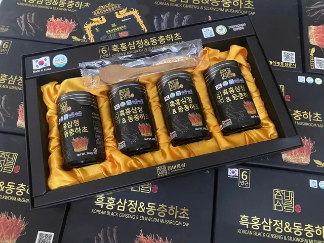 Cao Hắc Sâm Đông Trùng Hạ Thảo Hàn Quốc 4 Lọ 240g - Tăng Cường Sức Khỏe, Quà Tặng Sang Trọng Dịp Tết 848846