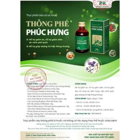 (MẪU MỚI) HEN PH - THÔNG PHẾ PHÚC HƯNG - GIẢM HO ĐỜM, THÔNG THOÁNG HÔ HẤP