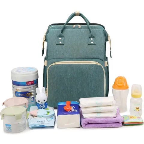 Túi đựng đồ đi lại mẹ bé Túi xách đa năng cho mẹ, giường cũi di động gấp gọn, ba lô đeo vai đôi thời trang, dung tích lớ