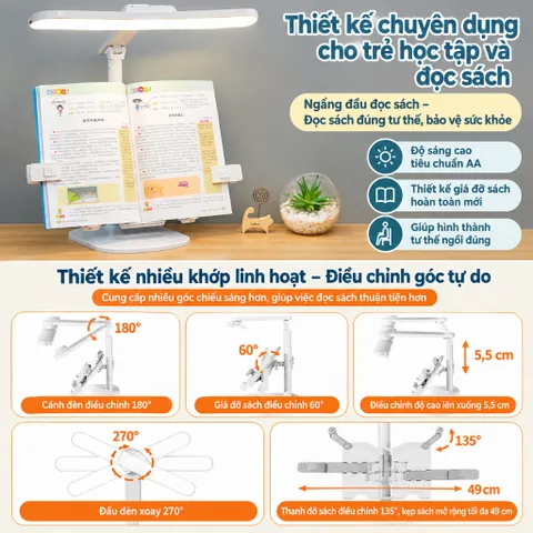 BÀN HỌC CHỐNG CẬN, 3 MỨC ĐỘ SÁNG, ĐỄ DÀNG ĐIỀU CHỈNH, PHÙ HỢP VỚI TẤT CẢ MỌI NGƯỜI