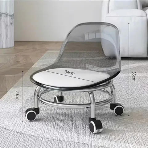 Ghế Ngồi Tiện lợi Chất Liệu Acrylic Có Bánh Xe Ghế Cao Cấp Tựa Lưng Trong Suốt bền bỉ cho ba mẹ và Bé
