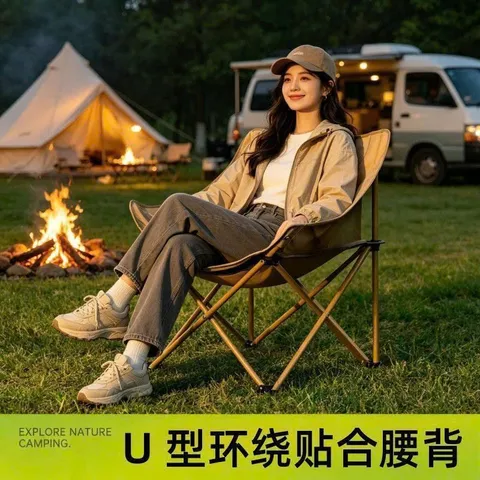 Trailtop Ghế Gấp Gọn Camping - Ghế Câu Cá Dã Ngoại Nhẹ Gọn, Ghế Mặt Trăng Chịu Lực 160kg