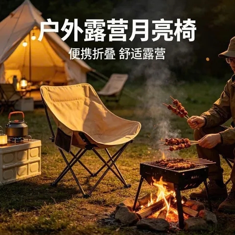 Trailtop Ghế Gấp Gọn Camping - Ghế Câu Cá Dã Ngoại Nhẹ Gọn, Ghế Mặt Trăng Chịu Lực 160kg