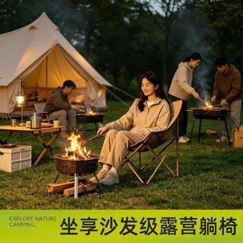 Trailtop Ghế Gấp Gọn Camping - Ghế Câu Cá Dã Ngoại Nhẹ Gọn, Ghế Mặt Trăng Chịu Lực 160kg