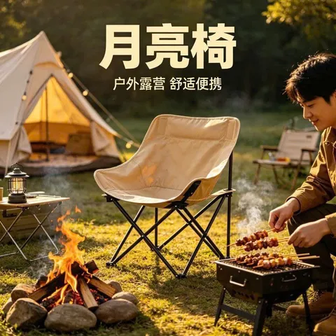 Trailtop Ghế Gấp Gọn Camping - Ghế Câu Cá Dã Ngoại Nhẹ Gọn, Ghế Mặt Trăng Chịu Lực 160kg