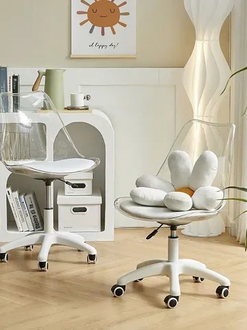 Ghế Xoay Trang Điểm Bằng acrylic Trong Suốt Thoải Mái Tiện Dụng Cho Văn Phòng / Phòng Ngủ